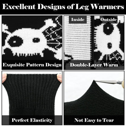 Olreco Leg Warmers Y2K Black Leg Warmers for Women Leg Warmer 80s Gothic Clothes Goth Accessories for Women Leg Warmer Socks