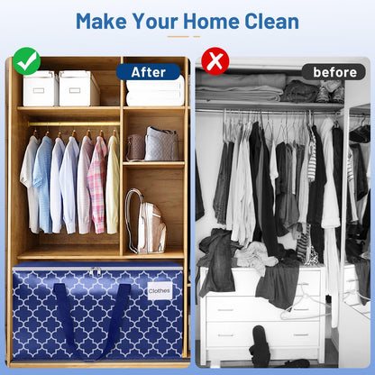 Fabspace Moving Bags, Extra Large Moving Supplies, Heavy Duty Storage Bags, Packing Bags with Reinforced Zippers & Handles, Collapsible Packing Boxes, Storage Totes for Moving, Packing, 88L, 8 Packs