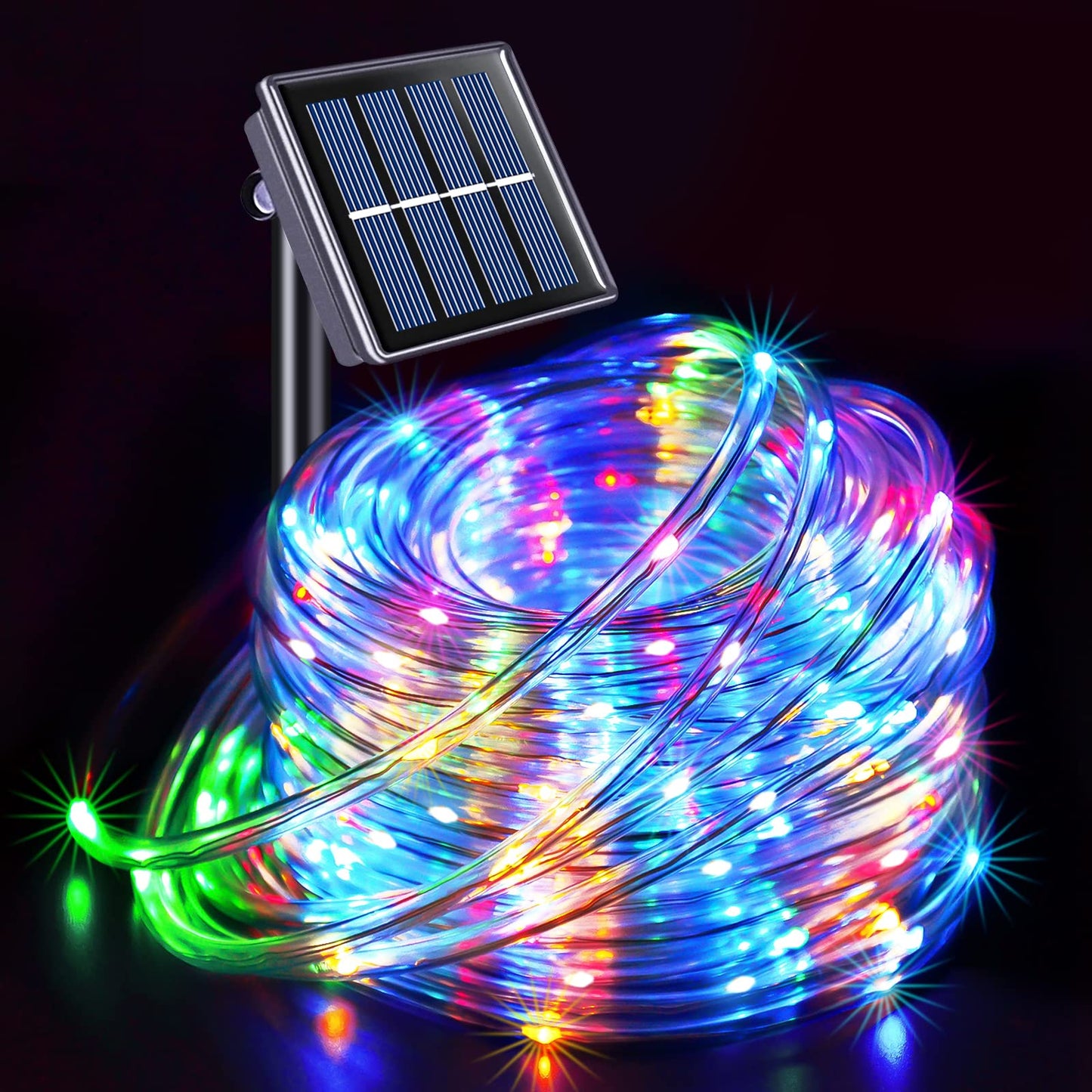 JMEXSUSS 200 LED Trampoline Accessories Solar Rope Light, 66ft IP 65 Waterproof Solar Pathway Lights Outdoor, 8 Modes Trampoline Lights for Basketball Hoop Ladder Slide Pathway Tent Camp(Multicolor)