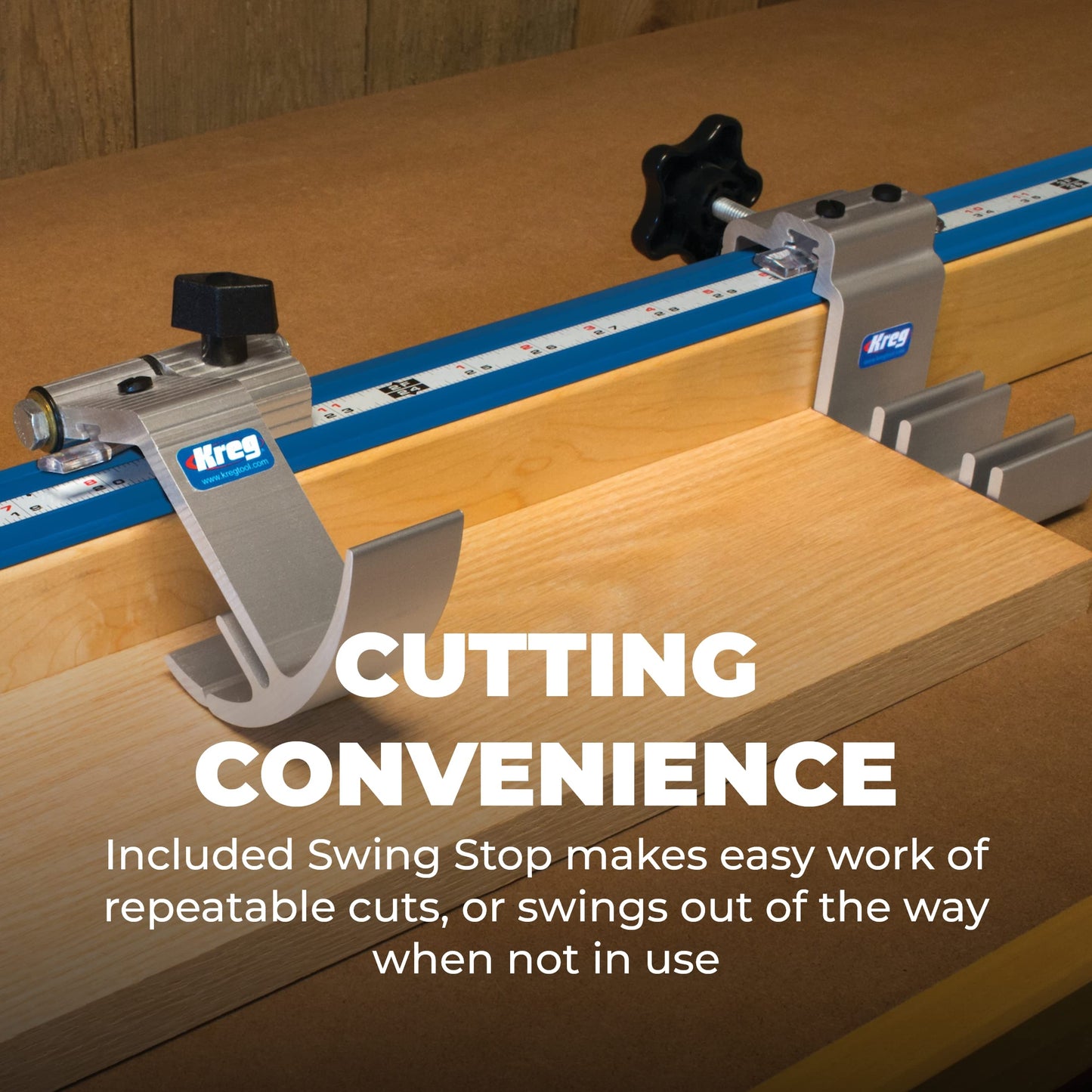 Kreg KMS8000 Precision Trak & Stops Kit - Track Guide for Miter Saw - Woodworking Saw Guide - Miter Saw Accessories - Woodworking Tools