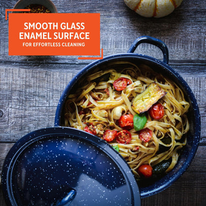 IMUSA C20666-1063310W 6-Quart Blue Speckled Enamel Stock Pot with Lid