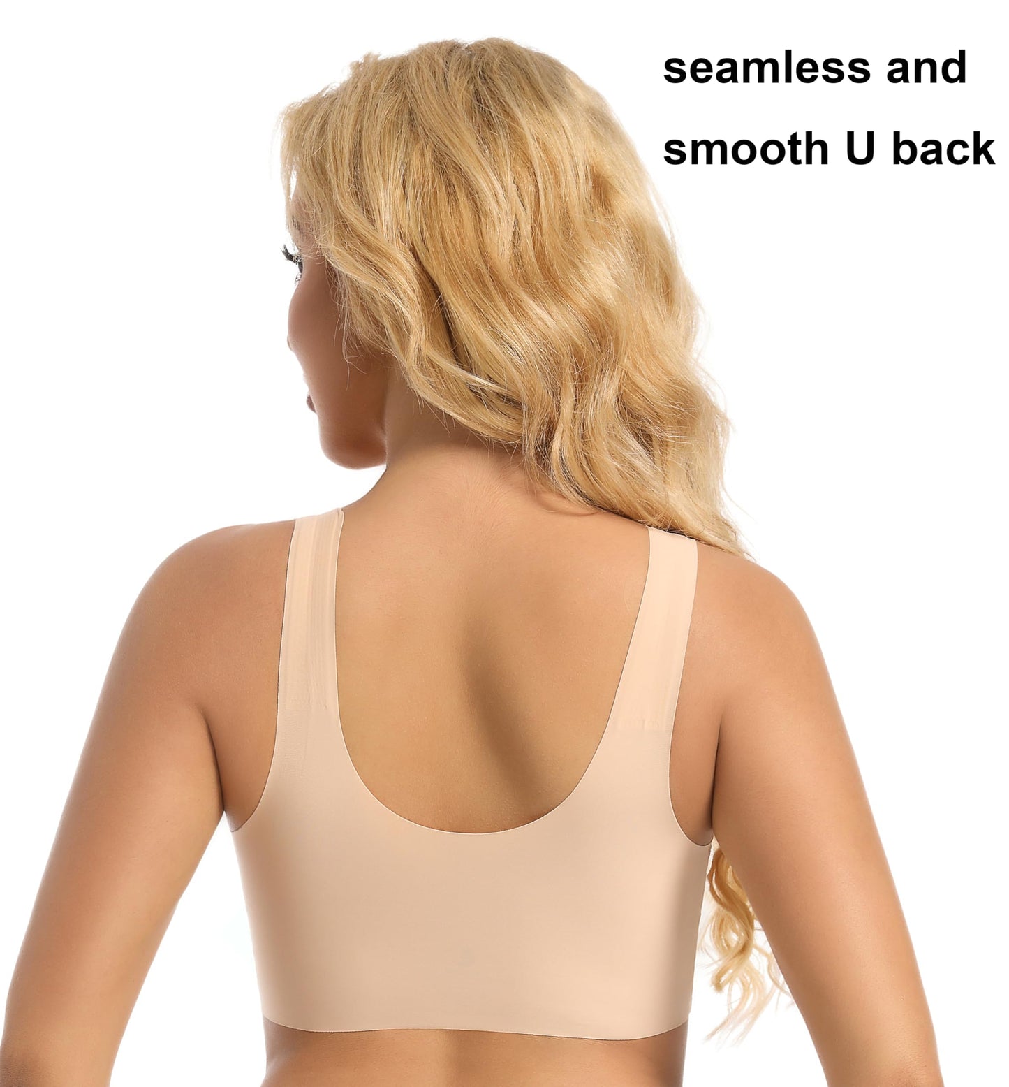 PRETTYWELL Womens Pullover Seamless Bra Comfortable Wireless Bras for Women Non Removable Padded Full Coverage Soft Supportive Everyday Bra