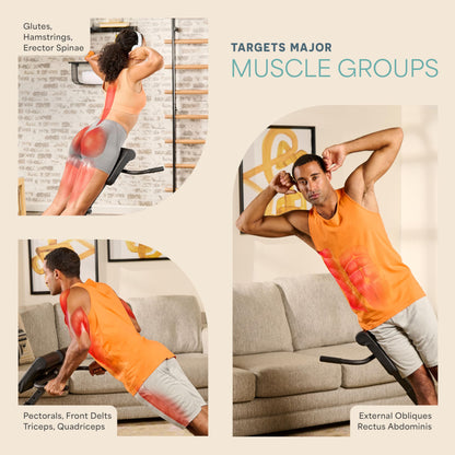 Lifepro SculptTrainer Roman Chair – Hyperextension Bench for Strength Training – Adjustable Back Extension Machine, Ab Bench & Foldable Sit-Up Bench for Athletes, Core Work & Home Gym Workouts