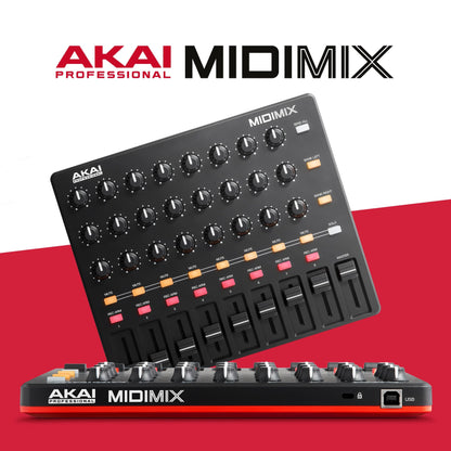 AKAI Professional MIDImix - USB MIDI Controller Mixer with Assignable Faders & Master Fader, 24 Knobs and 16 Buttons, 1 to 1 Mapping With Ableton Live