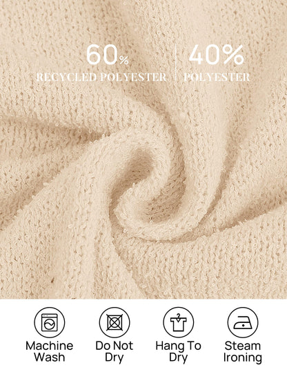 NENONA Women's Summer Sleeveless Sweater Lounge Sets Casual Knit Tunic Tops and Shorts 2 Piece Vacation Outfits,Beige,M