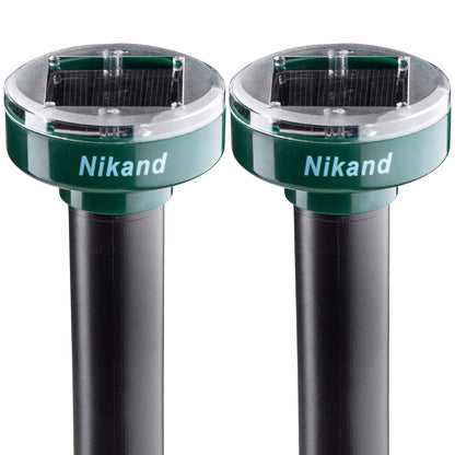 Gopher Repellent Ultrasonic Solar Powered - Mole Repellent Stakes Outdoor Pet Safe - Groundhog Repeller Snake Rodent Gopher Spikes Chaser - Sonic Mole Deterrent Devices (2)