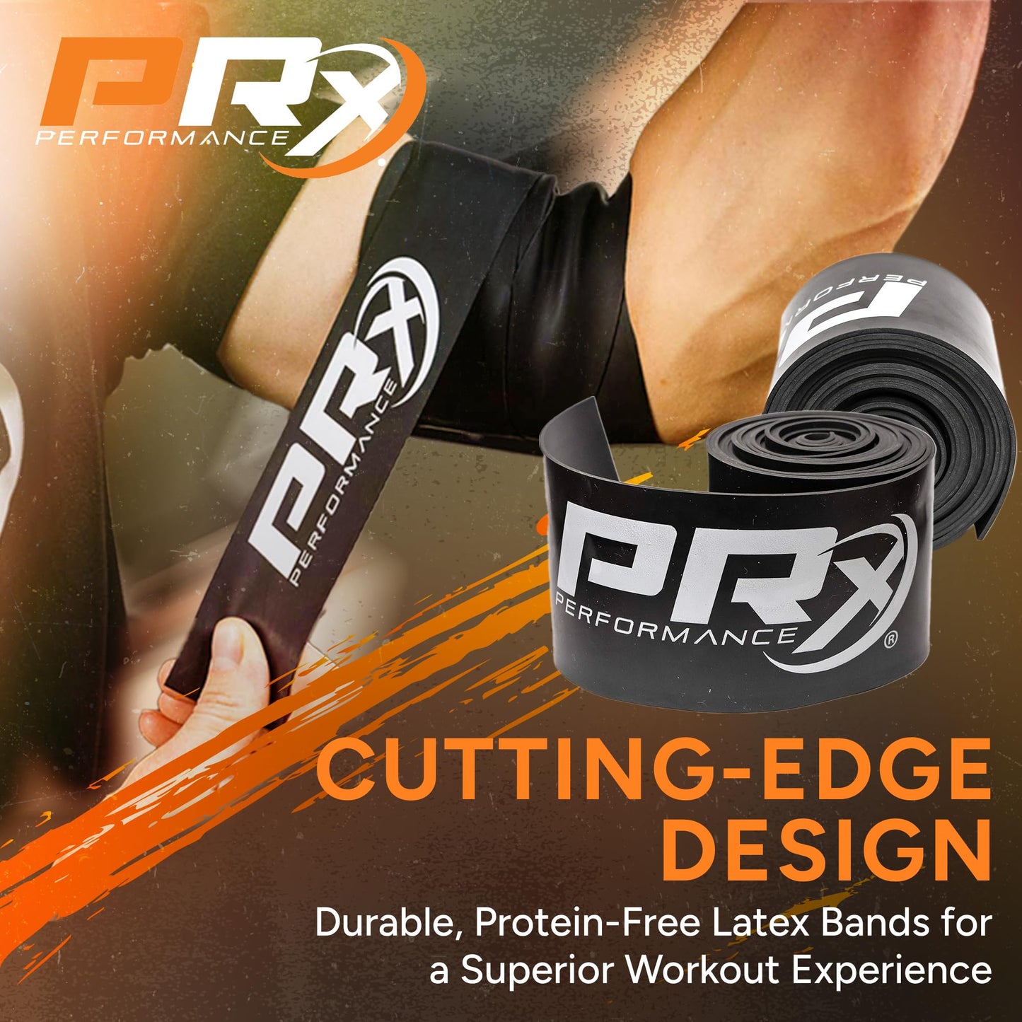 PRx Performance Muscle Compression Floss Band - Recovery & Mobility Enhancement, Gym Ready Compression Band, Improved Circulation, Reduced Soreness, Enhanced Stretching, Knee Tack & Floss Strap - 1mm