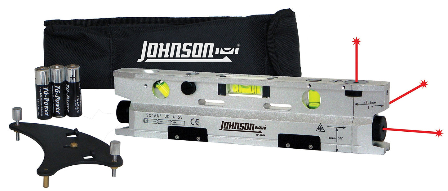 Johnson Level & Tool 40-6184 Magnetic Torpedo Laser Level, Silver & Black, 1 Laser Level