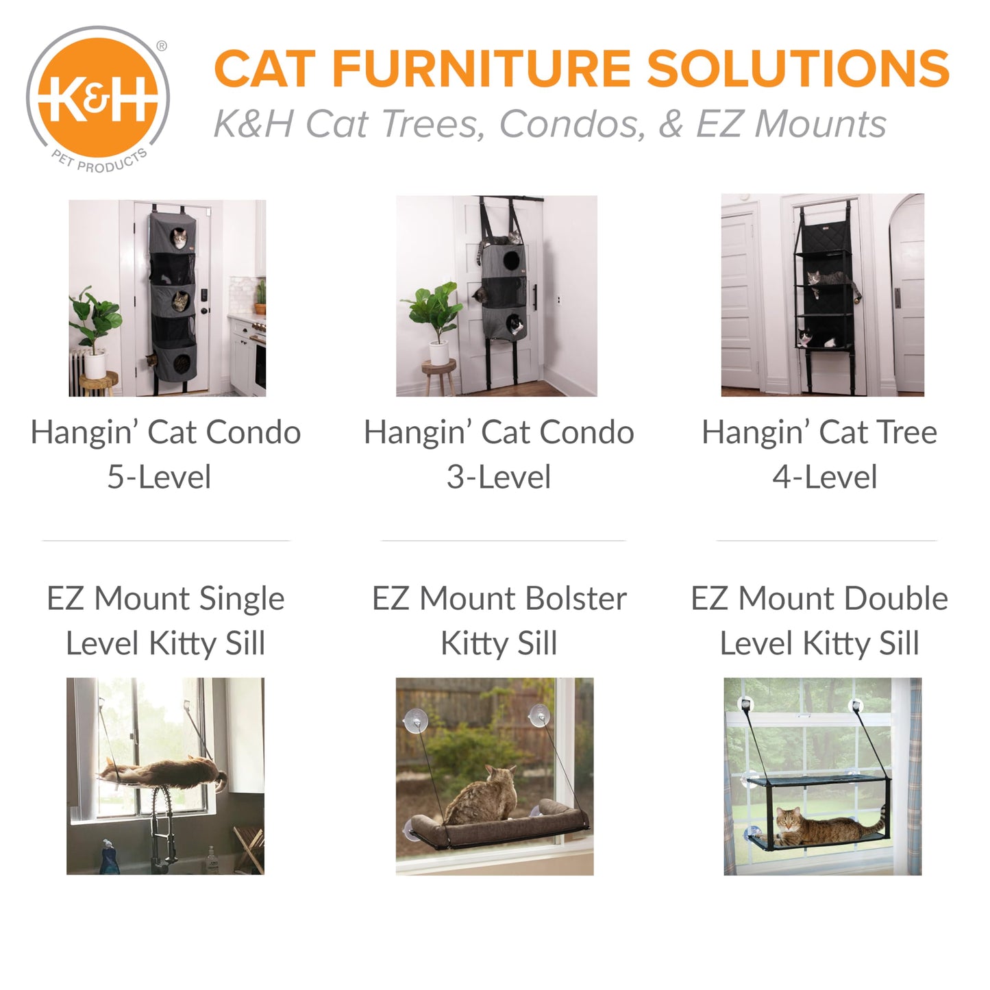 K&H Pet Products EZ Mount Cat Window Perch for Large Cats, Sturdy Kitty Sill Window Hammock Bed, Steel Frame, Sturdy Suction Cups, Washable Shelf Cover, Foldable - Fits 27"W X 23"H Glass Spaces