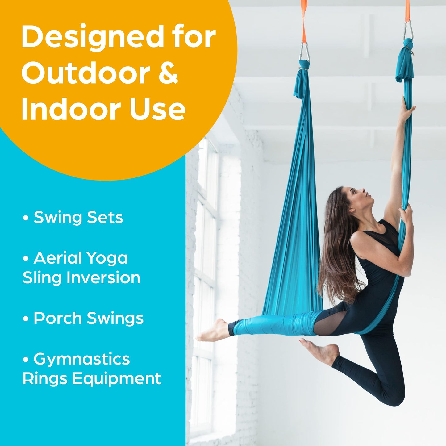 Jungle Gym Kingdom Swing Set Hangers - 2 Heavy Duty Brackets with Locking Snap Hooks for Porch, Patio, Playground - Indoor/Outdoor Hardware & Accessories