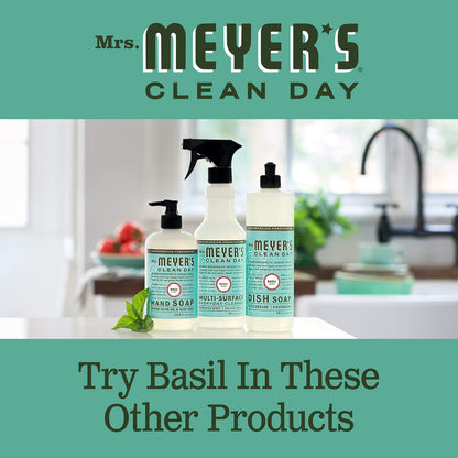 MRS. MEYER'S CLEAN DAY Liquid Dish Soap, Biodegradable Formula, Basil, 16 fl. oz - Pack of 3