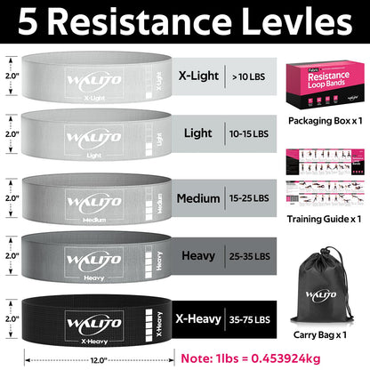 Fabric Resistance Bands for Working Out - Booty Bands for Legs -Glutes Training for Women and Men - Exercise Bands for Squats, Yoga, Physical Therapy -Home Gym Fitness