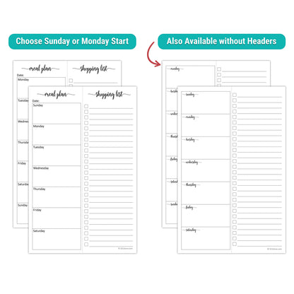 321Done Magnetic Meal Planning Notepad - Large Letter Size (8.5x11) Weekly Menu Planner Tear-Off Refrigerator Fridge Shopping List Meals Grocery Memo Pad - Perforated Sunday Start, Made in USA