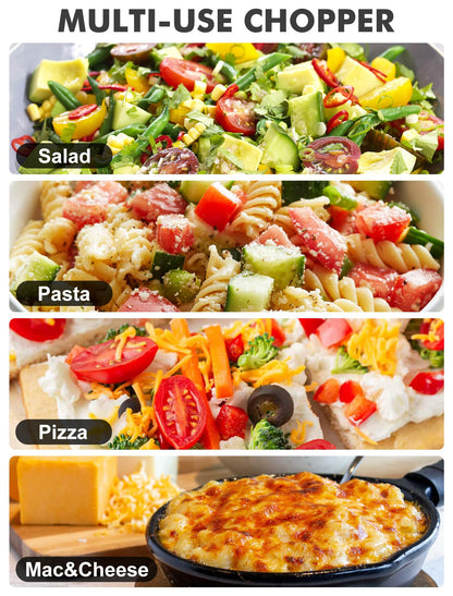 Geedel Vegetable Cutter, Onion Cutter Pro Food Chopper, Kitchen Vegetable Slicer Dicer Cutter Grater, Veggie Chopper with container for Salad Onion Potato Carrot (4 in 1, White)