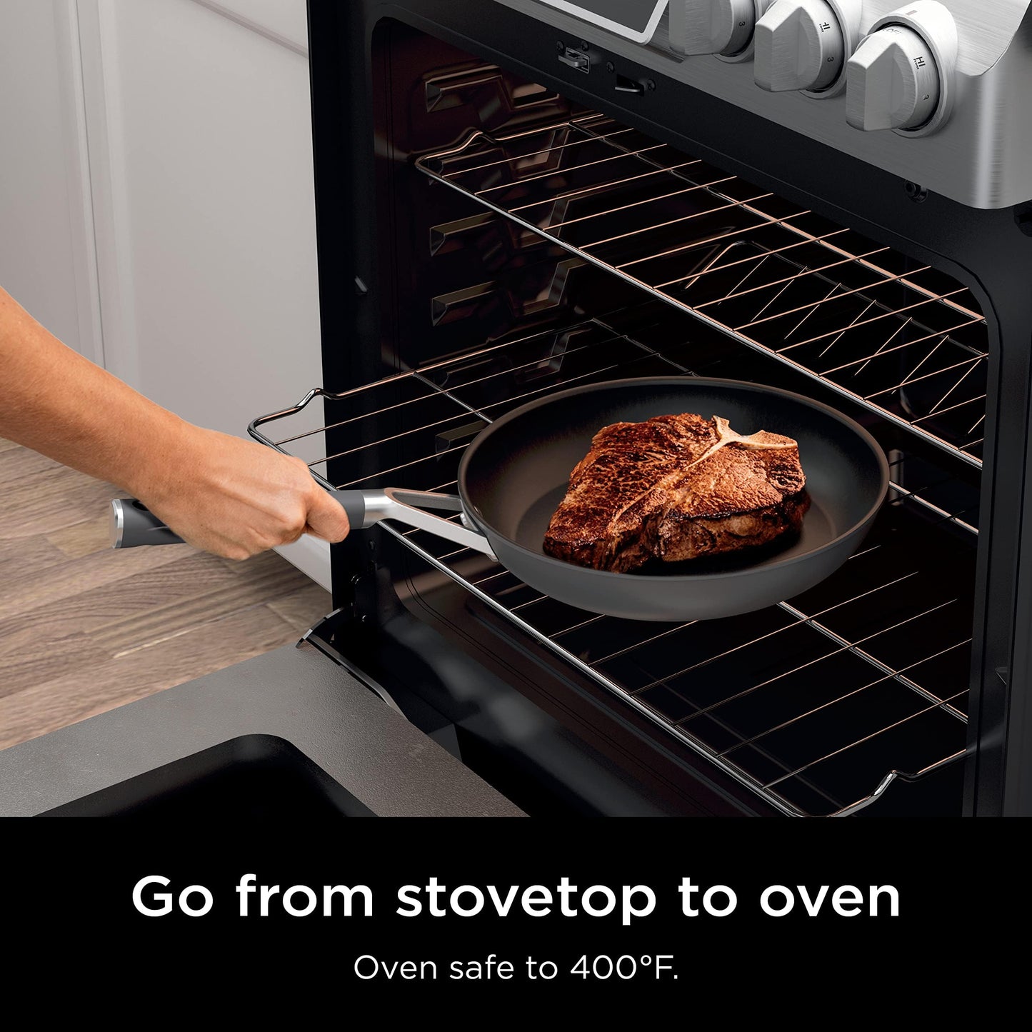 Ninja Pots and Pans Set Non Stick | Comfort Grip 10-Piece Cookware Set with NeverStick | Frying Pan, Sauce Pan With Lid, Stock Pot with Lid, Nonstick, Dishwasher Safe, Oven Safe to 400°F, CW69010