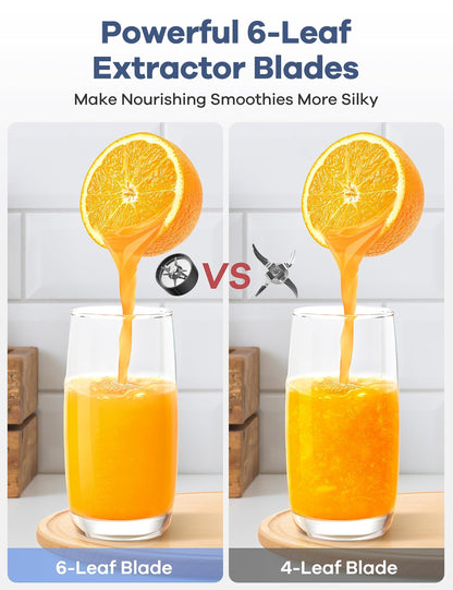 Ganiza Smoothie Blender, 900W Blenders for Shakes and Smoothies, 15-Piece Personal Blender and Grinder Combo for Kitchen, Smoothies Maker with 4 BPA-Free Portable Cup, Nutritious Recipe