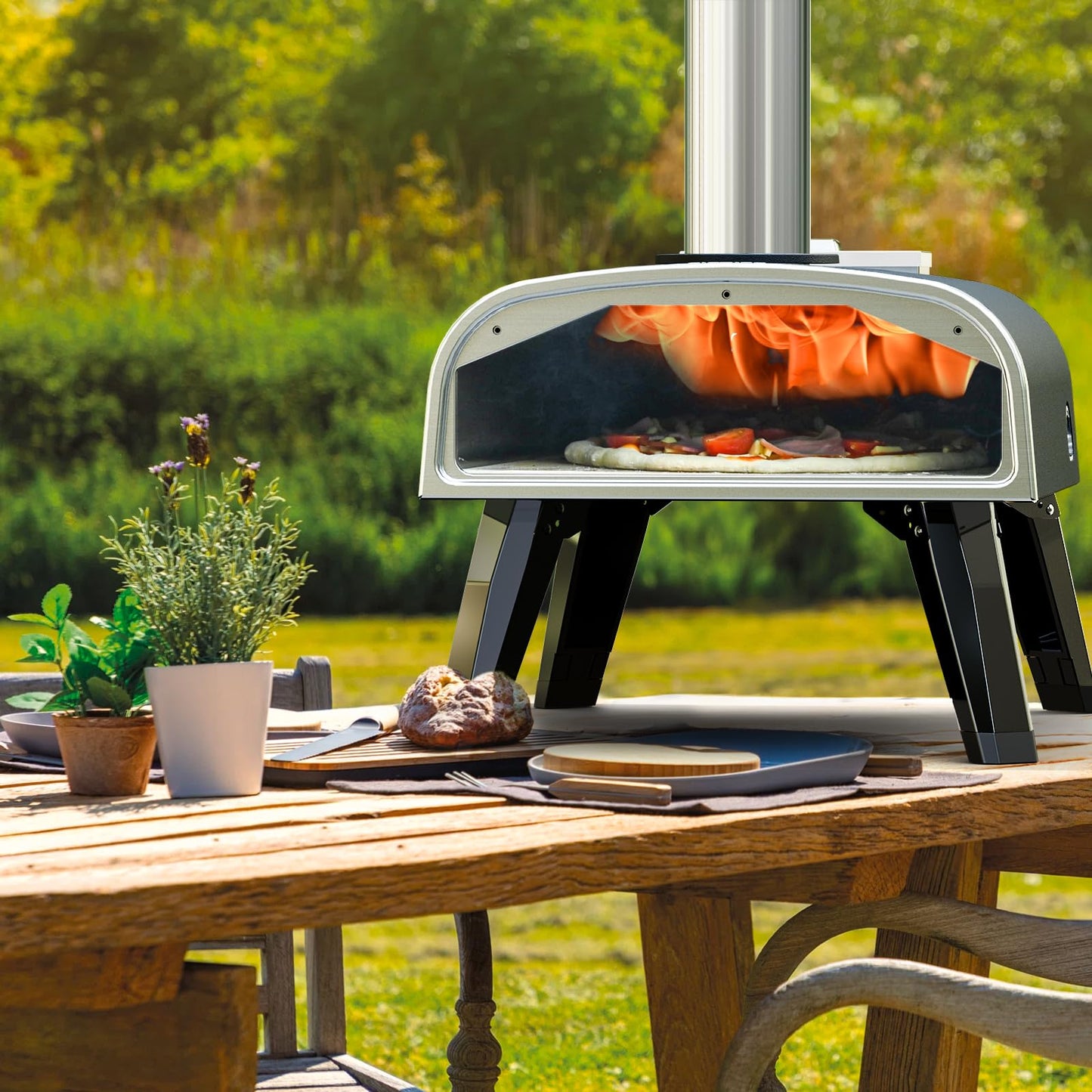 aidpiza Pizza Oven Outdoor 12" Wood Fired Pizza Ovens Pellet Pizza Stove for outside, Portable Stainless Steel Pizza Oven for Backyard Pizza Oven