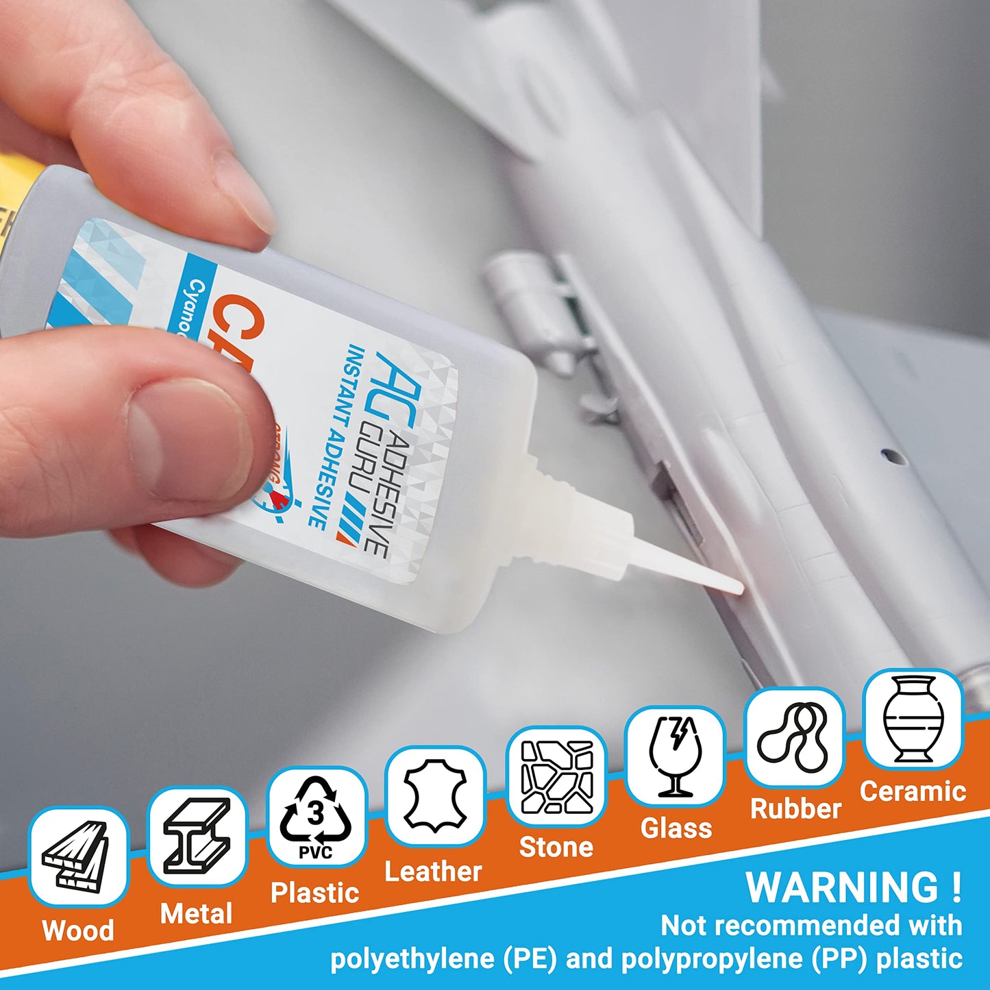 Adhesive Guru CA Glue with Activator Woodworking (2 x 0.9 oz - 2 x 3.38 fl oz) Ca Glue for Woodworking, Cyanoacrylate Glue and Activator (2 Pack)