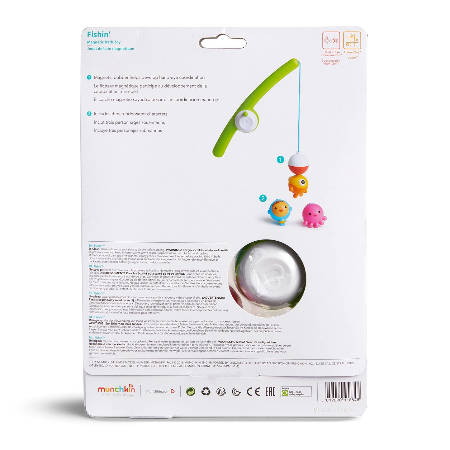 Munchkin® Fishin'™ Magnetic Baby and Toddler Bath Toy, 4pc Set