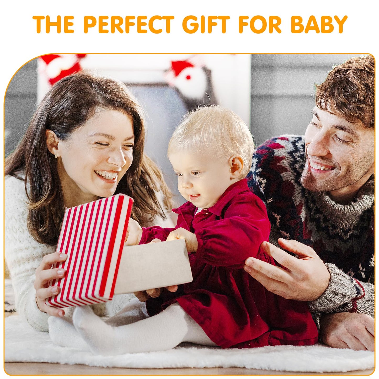 Momsnug Blow Up Seat for Baby, Inflatable Baby Chair 3 Months & Up, Chair for Babies Sitting Up with Built in Pump (Bear)