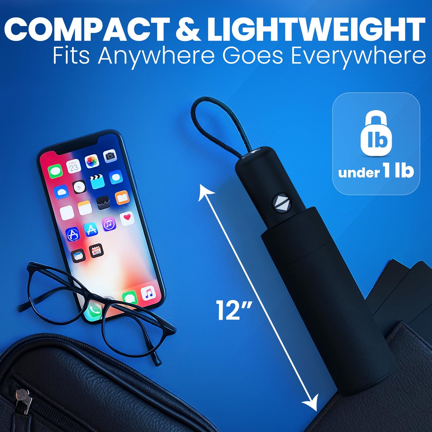 Rain-Mate Windproof Compact Umbrellas for Rain - Portable Folding Windproof Umbrella - Auto Open & Close Button