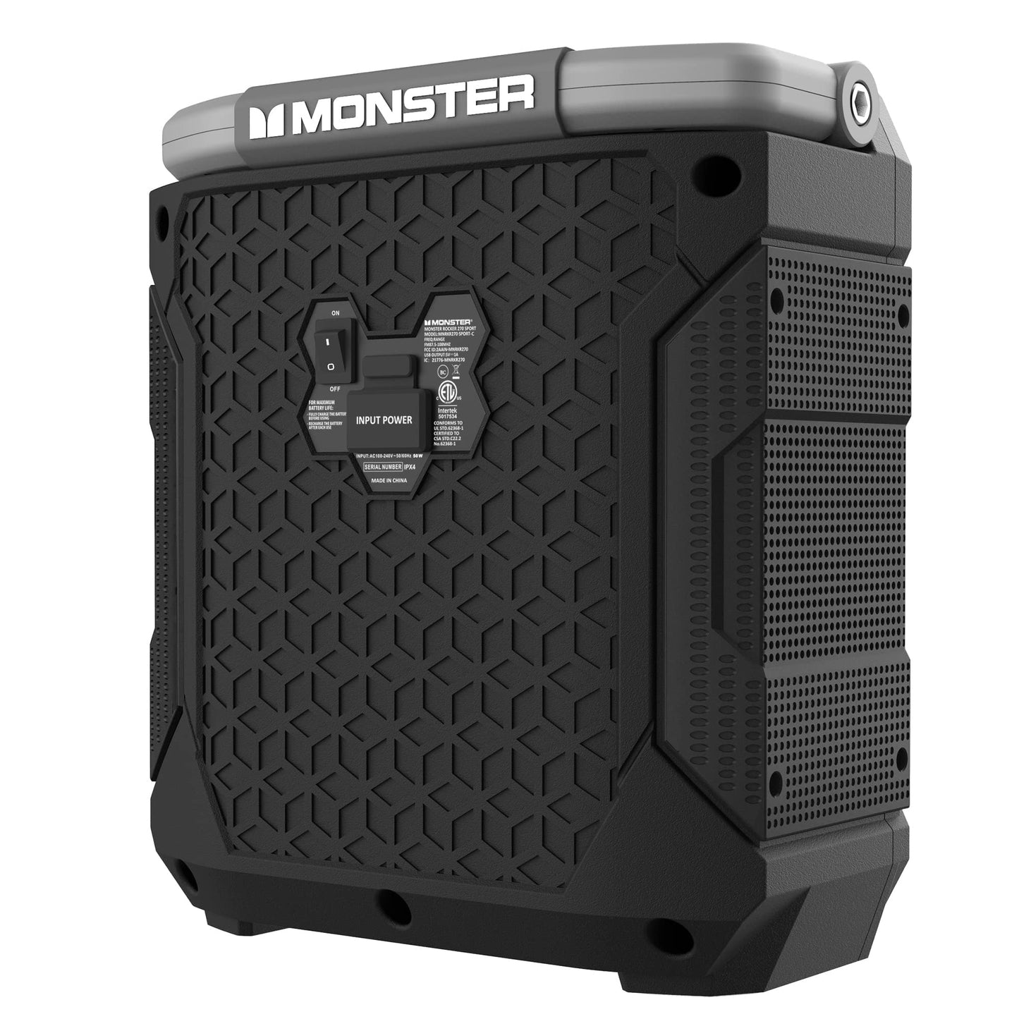 Monster Rocker 270 Sport | Portable Indoor/Outdoor Wireless Speaker, 60 Watts, Up to 24 Hours Playtime, IPX4 Water Resistant, Connect to Another TWS Speaker