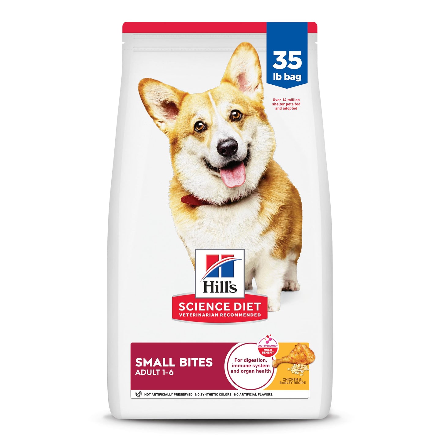 Hill's Science Diet Adult 1-6, Adult 1-6 Premium Nutrition, Small Kibble, Dry Dog Food, Chicken & Barley, 35 lb Bag