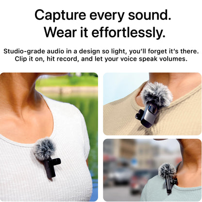 Mini Mic Pro (Latest Model) - Professional Wireless Microphone for iPhone, iPad, Android, Lavalier Microphone for Video Recording - iPhone Mic Crystal Clear Recording with USB-C for Content Creators
