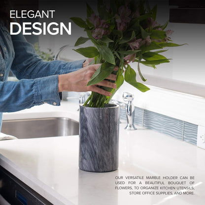 Modern Innovations Marble Wine Chiller Bucket - Wine Bottle Cooler for Parties – Keep Beverages Chill in This Champagne/Wine Bucket – Marble Wine Bottle Chiller – Holds 750ml Bottle (Grey)