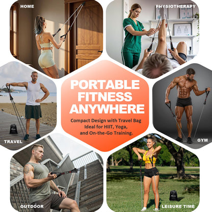 HPYGN Resistance Band, Exercise Bands with Handles, Workout Bands, Fitness Bands with Door Anchor and Ankle Straps, for Heavy Resistance Training, Physical Therapy, Shape Body, Yoga, Home Workouts Set