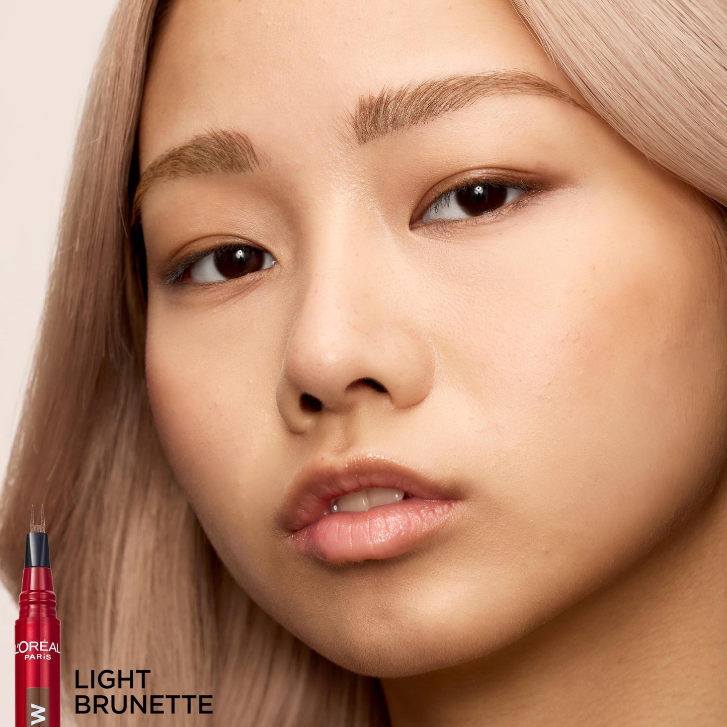 L'Oreal Paris Faux Brow, Hair-Like, Filling Eyebrow Pen with Double-Brush Tip, Fast & Precise Eyebrow Makeup, Light Brunette, 0.04 Fl Oz