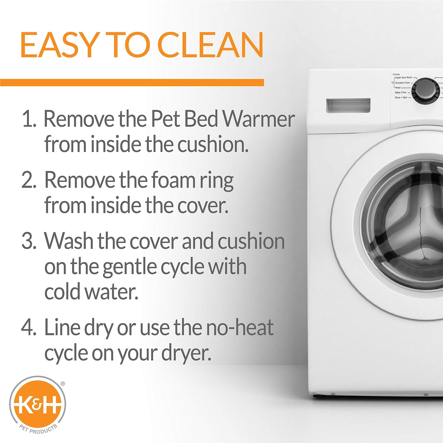 K&H Pet Products Thermo-Kitty Bed Heated Cat Beds for Large Indoor Cats & Dogs, Calming Warming Pillow Pet Bed, Machine Washable, Removable Heater, Safety Listed - Large 20" Round Mocha/Tan