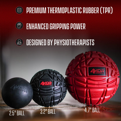 4KOR Massage Balls for Trigger Point Therapy - Myofascial Release Ball - Muscle Relief for Back, Neck, Shoulder, Foot Pain - Fitness Massage Balls for Mobility - Deep Tissue Release Ball