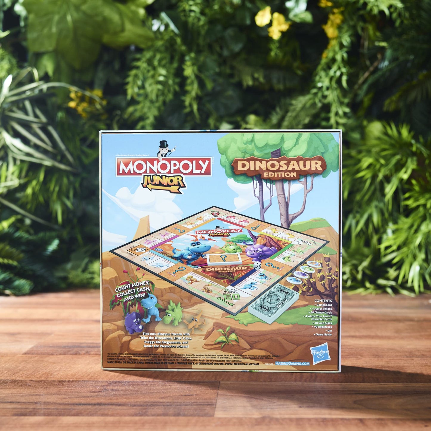Hasbro Gaming Monopoly Junior Dinosaur Edition Game | Kids Board Games with Dino-Themed Toy Tokens | 2-4 Players for Boys & Girls | Ages 5+ (Amazon Exclusive)