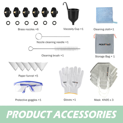 1000W HVLP Paint Sprayer High-Efficiency Electric Spray Gun with 6 Nozzles,Variable Patterns & Adjustable Flow, 47oz (1400ml) Detachable Container,Easy to Clean for Home Improvement Projects Avocado