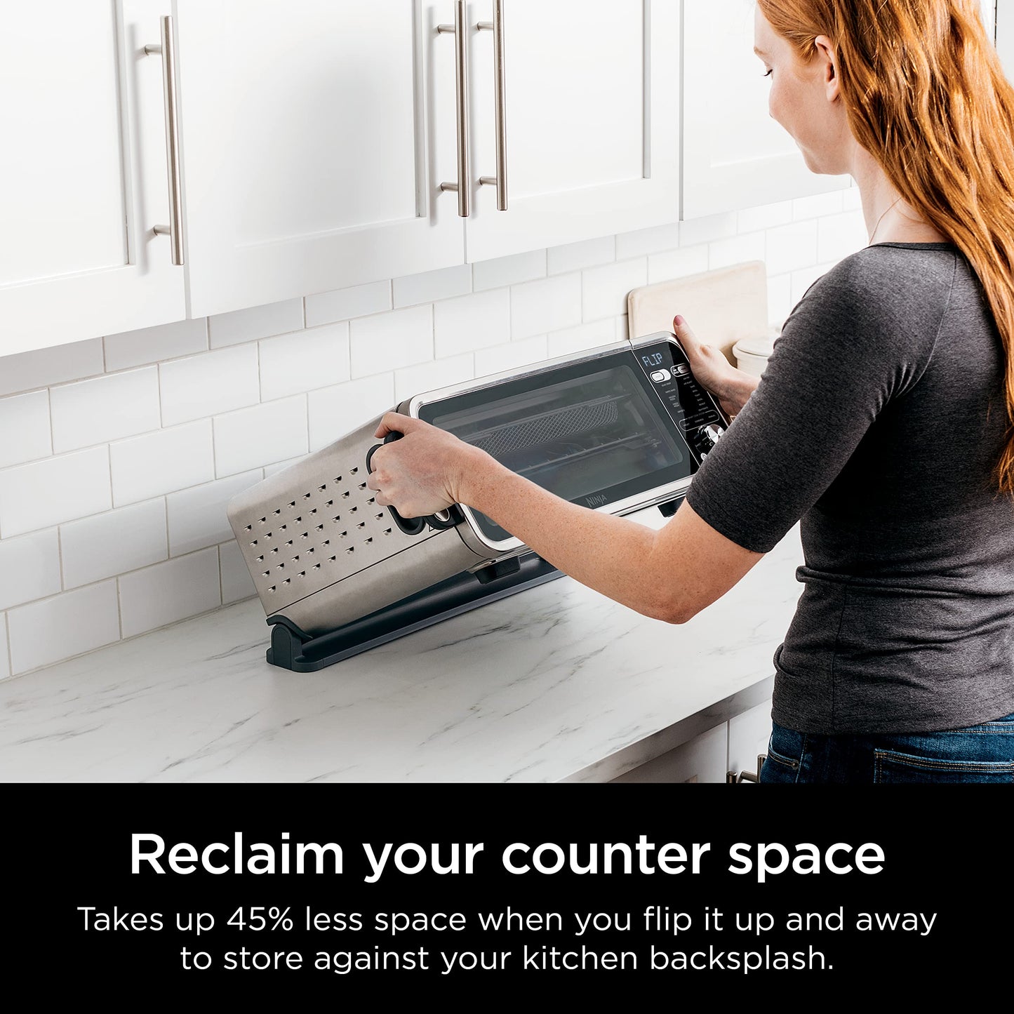 Ninja, Toaster Oven, Air Fryer, Thermometer, Toaster Oven Air Fryer Combo, Stainless Steel, Quick meals, Fries, Frozen Food, Air Fry, Dehydrate, Reheat, 13-in-1, Less Oil, Flip Away Oven, Foodi, SP351