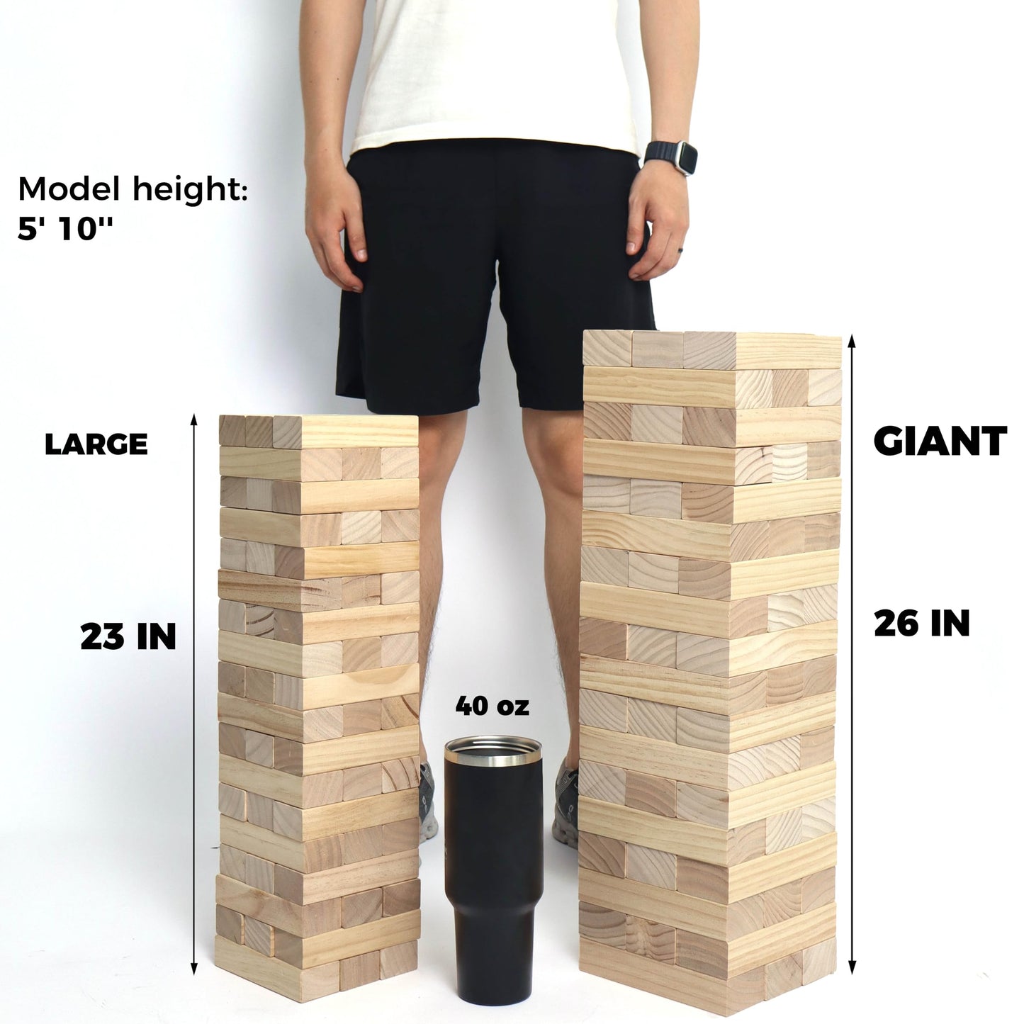 Giant Tower Game Outdoor Games 54 Blocks Stacking Game Includes Carry Bag and Scoreboard