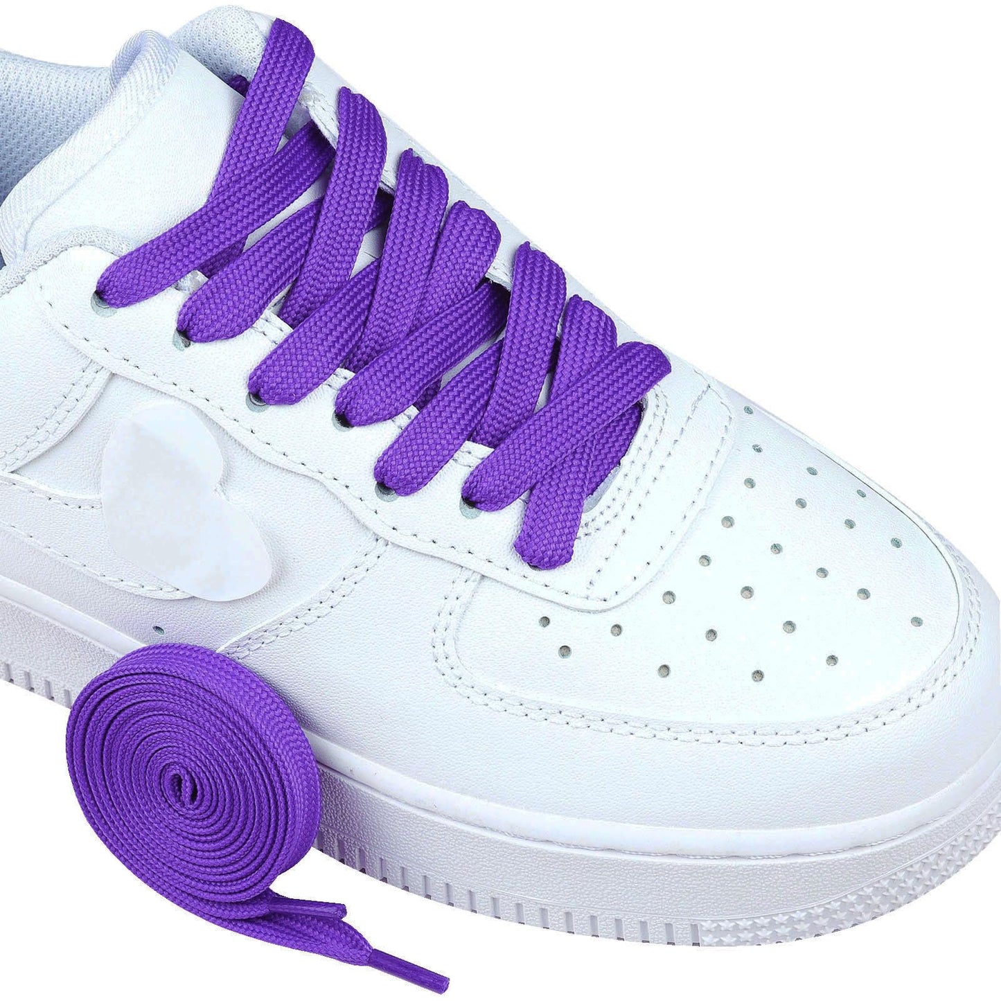 Olukssck 1 Pair Flat Shoe Laces for Sneakers, 2/5" Wide Athletic Shoelaces Dark Purple 28 inch(71cm)