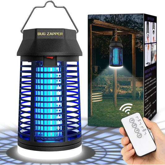 Remote Control Bug Zapper, Outdoor & Indoor Electric Mosquito Killer with LED Light, Waterproof Fly Trap & Insect Catcher, Plug-in Insect Repellent for Outside, Patio, Garage, Home, and Garden