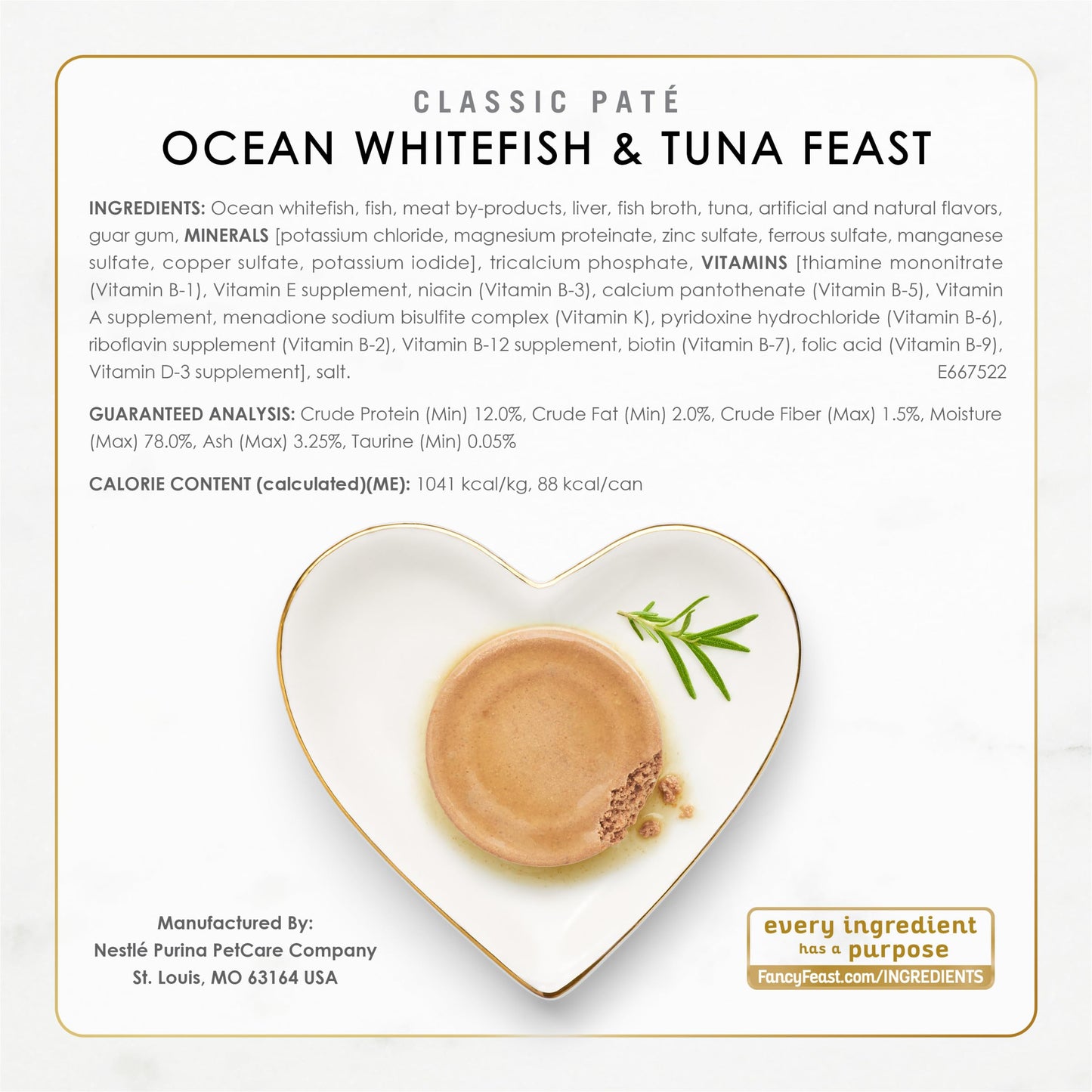 Purina Fancy Feast Seafood Classic Pate Collection Grain Free Wet Cat Food Variety Pack - (2 Packs of 12) 3 oz. Cans