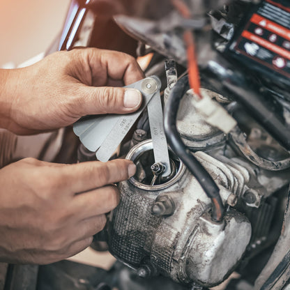 Mutt Tools 2pc Feeler Gauge Set - Premium Straight & Angled Feeler Gauges for Valves - Inch and Metric Measurement - Gap Tool for Automotive