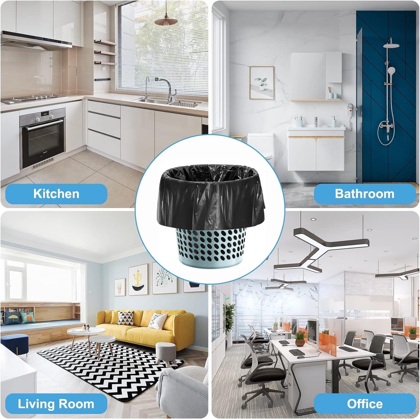 80 Portable Camping Toilet Bags, Biodegradable Porta Potty Bucket Toilet Bags, 8 Gallon Compostable Thickened Trash Garbage Bags