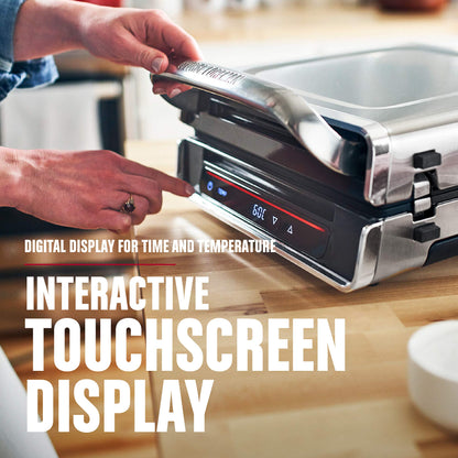 George Foreman Family Size (4-6 Servings), GRD6090B Smokeless-Digital Smart Select, Stainless Steel