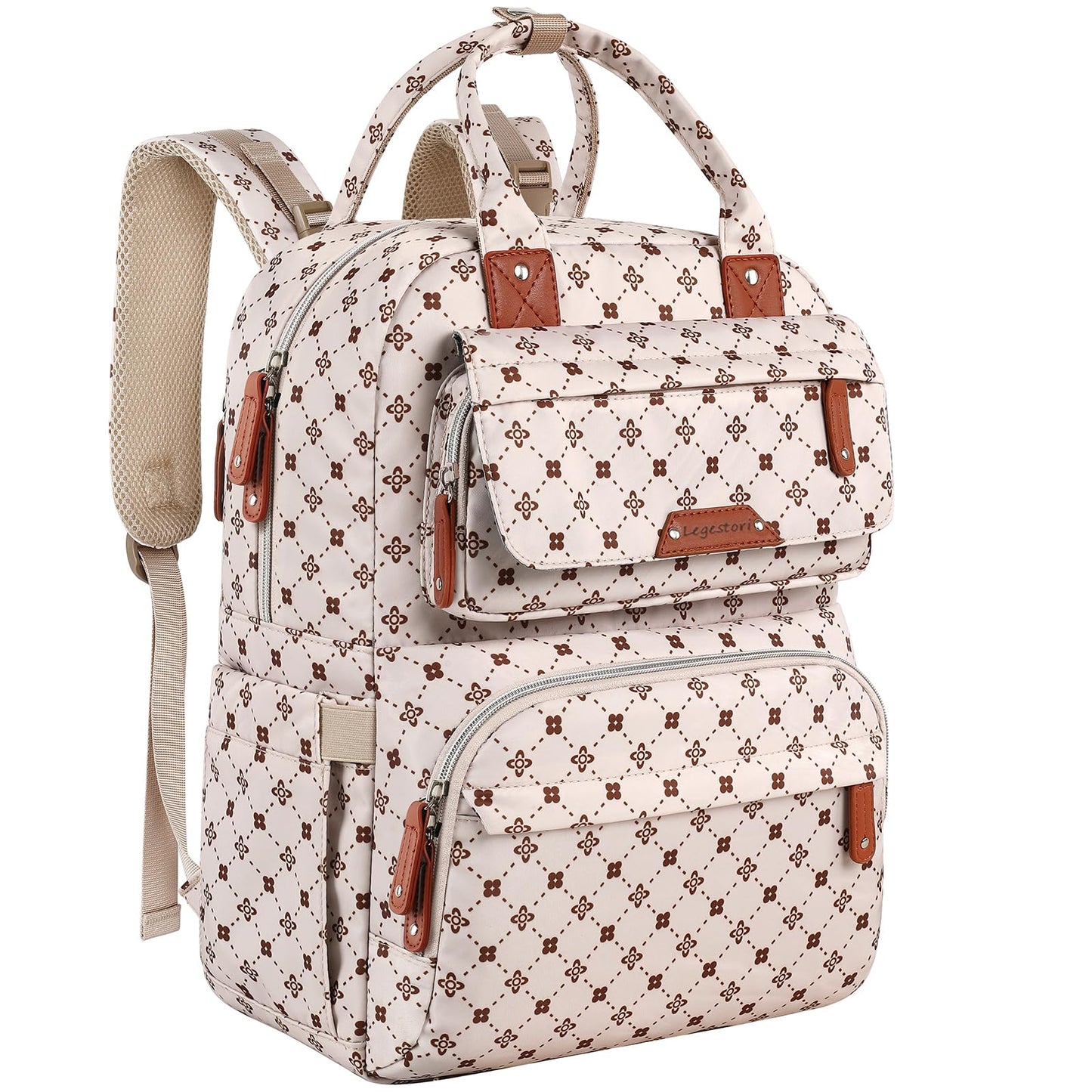 Legestori Baby Diaper Bag Backpack, Baby Bag for Girls Large Capacity with Stylish Flora, Travel Back Pack Multifunction Waterproof, Newborn Baby Registry Shower Gifts, Pink05