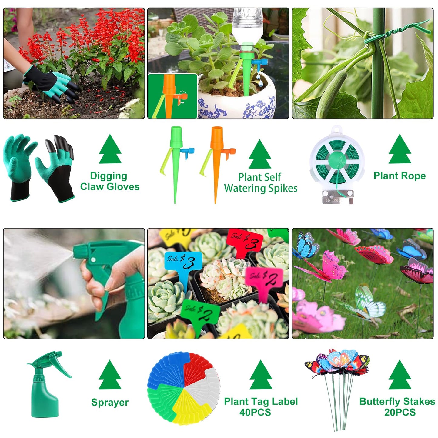 84 PCS Garden Tools Set,10pcs Succulent Tools Set Included 6pcs Large Heavy Duty Aluminum Gardening Hand Tools 12.5IN with Garden Tool Bag,Gloves Sprayer etc.Gardening Gifts for Men Women Garden Gifts