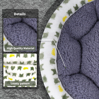 AIWIKIDE Super Soft Small Dog & Cat Bed, Anti-Anxiety Puppy Cuddler, Cozy Round Fluffy Plush Pet Bed, Machine Washable Faux Fur Donut Cuddler, Grey