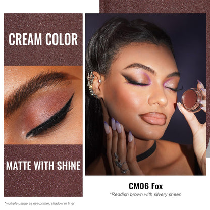 Oulac Matte Eyeshadow 3-in-1 Eyeshadow Eye Primer&Eyeliner Highly Pigmented Waterproof Smudge-proof Long Lasting Wear Smooth&Blendable Formula for Natural Look,Vegan & Cruelty-Free,CM06