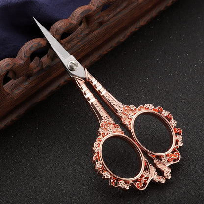 HITOPTY Sewing Scissors Embroidery Scissors, 4.5in Rose Gold Crochet Scissor with Sheath for Craft Cross Stitch Needlework Artwork Thread Yarn Cutting