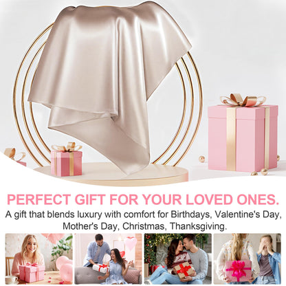 Mulberry Silk Pillow Cases Standard Size with Hidden Zipper, Ultra Smooth and Soft Breathable Cooling Silk Satin Pillowcase for Hair and Skin, Gifts for Women Men (Champagne, 20x26 Inches, 1 Pack)