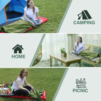 REDCAMP Ultra Lightweight Sleeping Bag for Backpacking, Comfort for Adults Warm Weather, with Compression Sack Green (75"x 32.5")